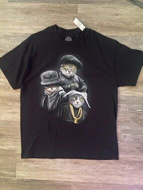 Gangster Cat Graphic T-shirt xl
